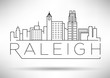 Minimal Raleigh Linear City Skyline with Typographic Design