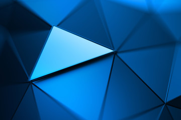 Poster - Abstract 3d rendering of triangulated surface. Contemporary background. Futuristic polygonal shape. Distorted low poly backdrop with sharp lines.