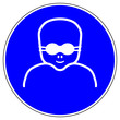 © fotohansel - shas527 SignHealthAndSafety shas - Gebotszeichen: Kleinkinder durch weitgehend lichtundurchlässige Augenabschirmung schützen - mandatory sign: protect infants eyes with opaque eye protection - g5140