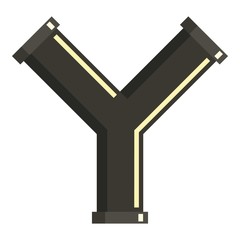 Poster - Y joint pipe icon, flat style