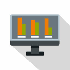 Poster - Bar graph on the screen of computer icon