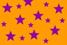 Illustration Of Purple Stars On An Orange Background