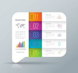 Aufkleber - Infographics design vector and business icons with 5 options.
