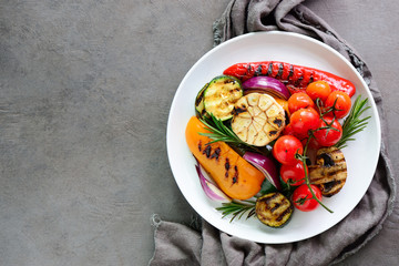 Grilled vegetables salad, top view