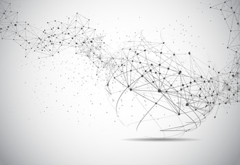 World map point, line, composition, representing the global, Global network connection,international meaning.