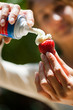 © plprod - femme qui met de la chantilly sur une fraise