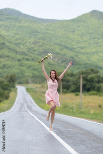 running barefoot on road