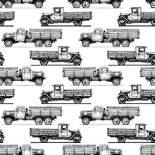 Pattern With Retro Lorry