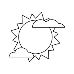 Sticker - sun cloud weather image vector illustration eps 10