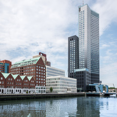 Fototapete - modernes Quartier in Rotterdam, Niederlande