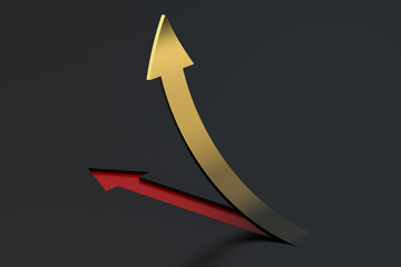 Poster - leader and business strategy concept with arrow, 3d rendering