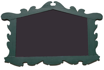 Wall Mural - Blank dark green symmetrical sign with copy space.