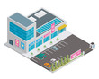 Modern 3D Shopping Mall Isometric, Suitable for Diagrams, Infographics, Illustration, And Other Graphic Related Assets
