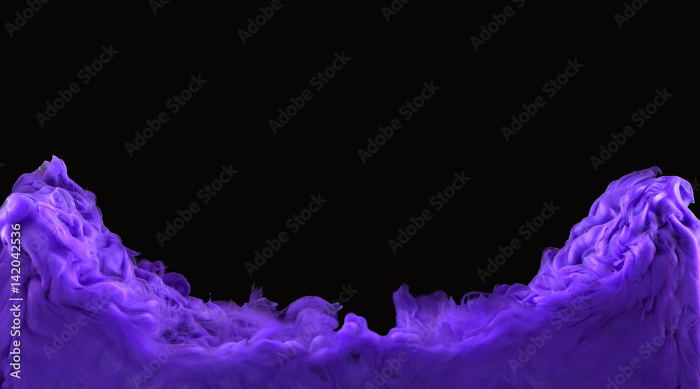 Purple ink waves - obrazy, fototapety, plakaty 