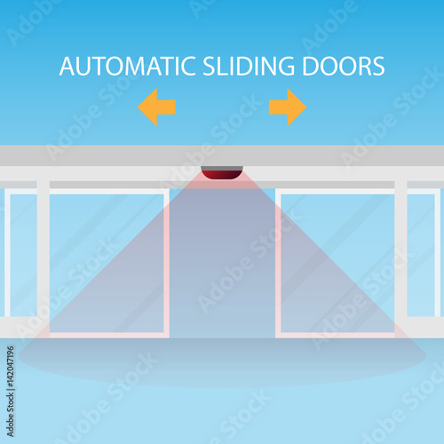 Automatic Sliding Doors Stock Vector | Adobe Stock