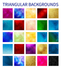 Wall Mural - big set of colorful vector triangular backgrounds