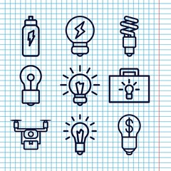 Poster - Set of 9 innovation outline icons