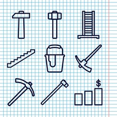 Wall Mural - Set of 9 improvement outline icons