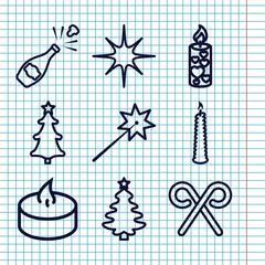 Sticker - Set of 9 christmas outline icons