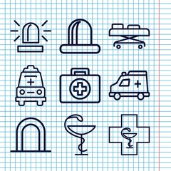 Sticker - Set of 9 ambulance outline icons