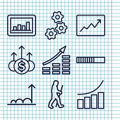 Poster - Set of 9 progress outline icons