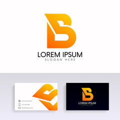 Aufkleber - Logo B letter icon energy sign vector design. Company logotype with brand business card.