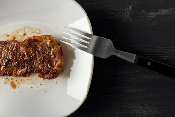 Sticker - Plate with tasty steak, closeup