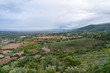 Aerial view of farmland in Umbria