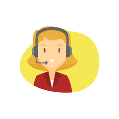 Wall Mural - Female customer service icon cartoon vector