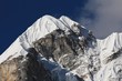 Glacier covered peak of mount Lobuche East. View from Dzongla, Mount Everest National Park, Nepal.