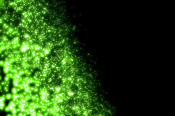 Wall Mural - Green star dust isolated on black background. Design element.