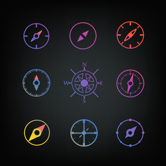 Poster - Different travel icons clip-art. Flat design elements