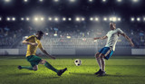 Fototapeta Sport - Hot moments of soccer match