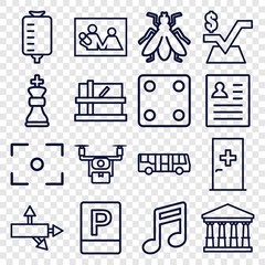 Wall Mural - Set of 16 square outline icons