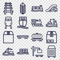 Canvas Print - Set of 16 freight outline icons