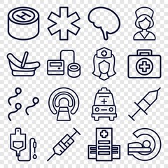 Canvas Print - Set of 16 clinic outline icons