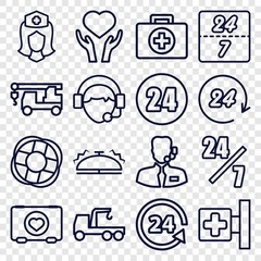 Wall Mural - Set of 16 assistance outline icons