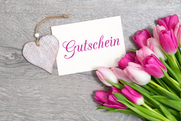  Tulpen und Karte: Gutschein