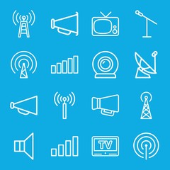 Poster - Set of 16 broadcast outline icons
