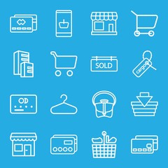 Sticker - Set of 16 retail outline icons