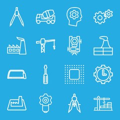 Wall Mural - Set of 16 engineering outline icons