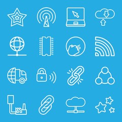 Poster - Set of 16 network outline icons