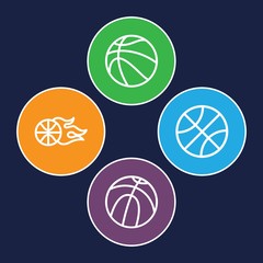 Poster - Set of 4 basketball outline icons