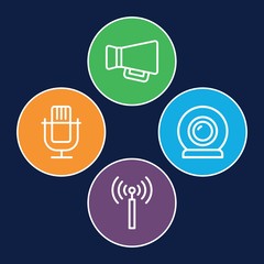 Poster - Set of 4 broadcast outline icons
