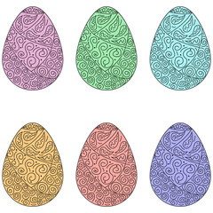 Poster - Set of ornate colorful eggs