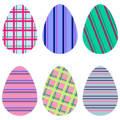 Aufkleber - vector set of striped colorful eggs