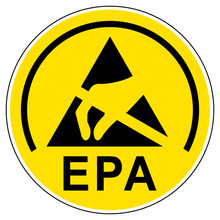 Esds4 ElectroStaticDischargeSign Esds - German / Elektrizität Gefahrenzeichen: EPA Geschützter Arbeitsbereich - English / Static Electricity Hazard Sign: Epa Protected Area - Xxl G5146