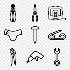 Wall Mural - Set of 9 fix outline icons