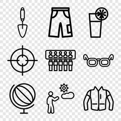 Poster - Set of 9 modern outline icons