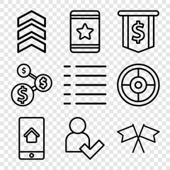 Sticker - Set of 9 ui outline icons